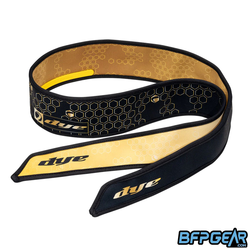 The Dye HALO head tie in Hypercam Black and Gold.