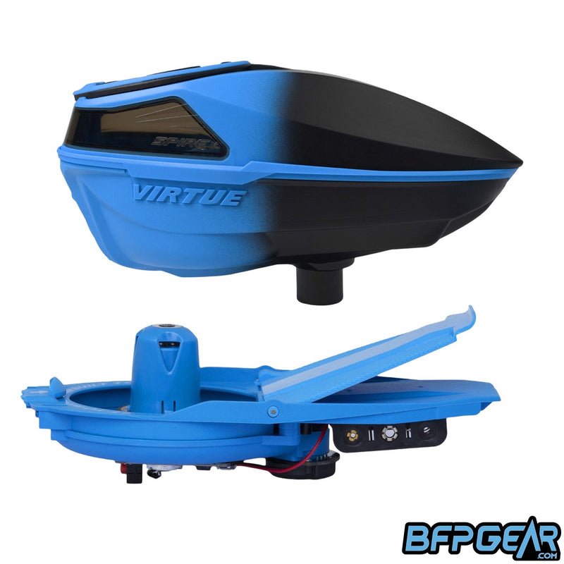 Virtue Spire V Paintball Loader - Cyan Black Fade