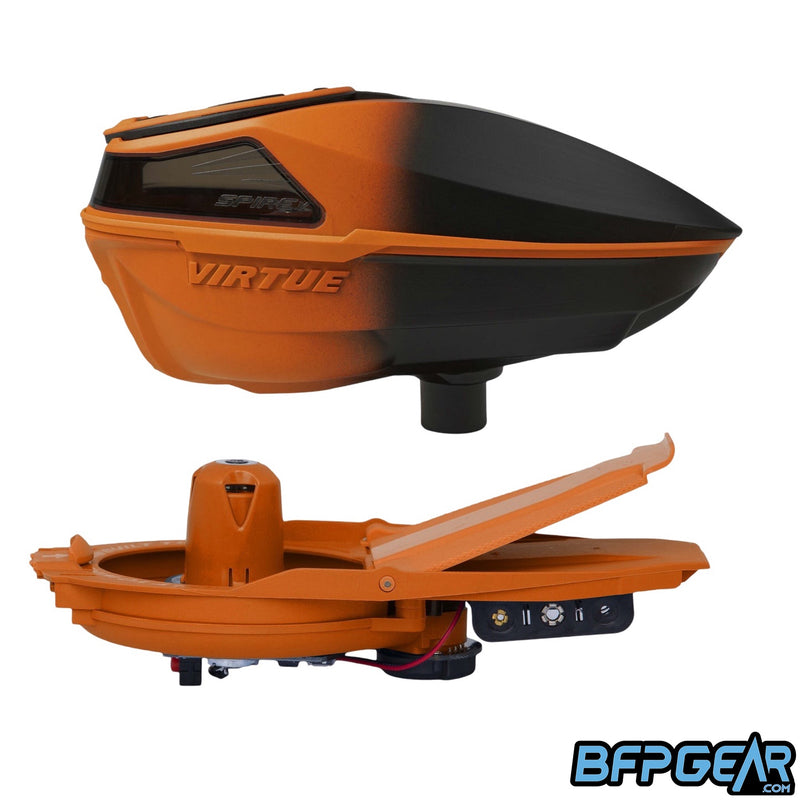 Virtue Spire V Paintball Loader - Orange Black Fade