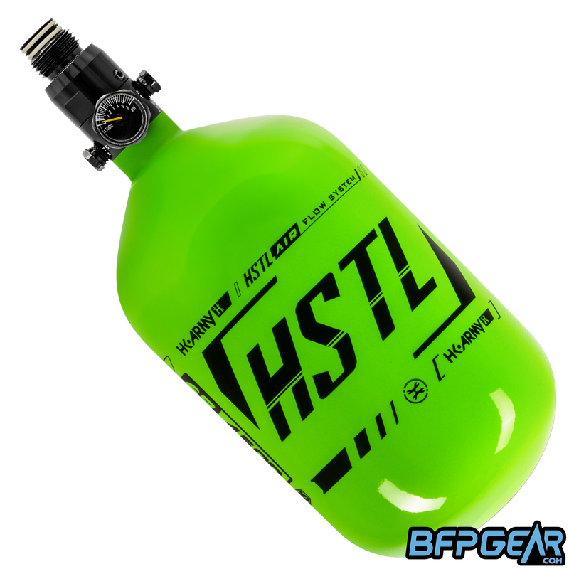 HK Army HSTL 68ci air tank in neon green and black.