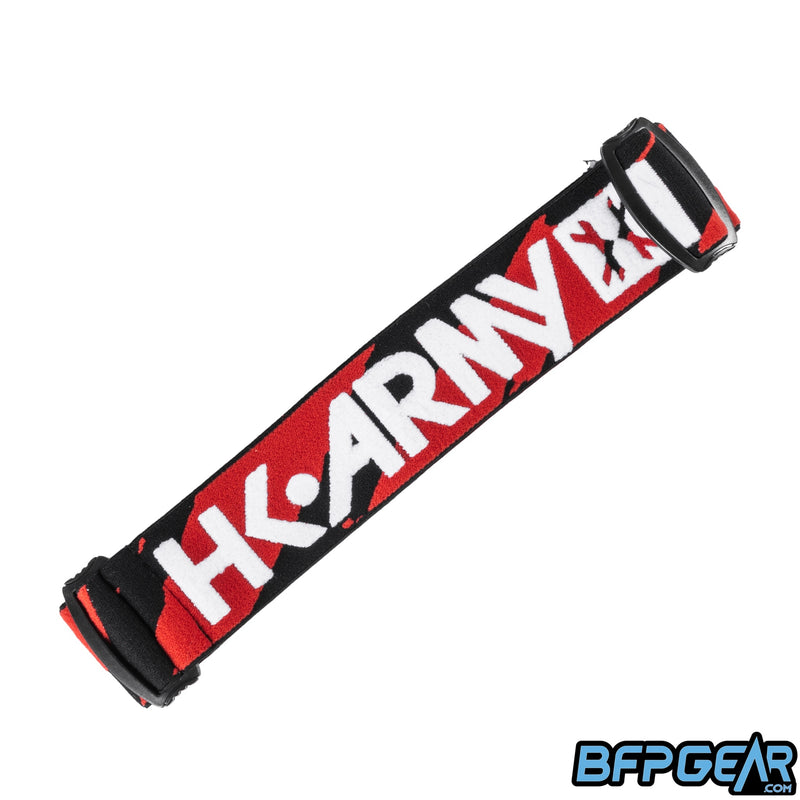 The HK Army goggle strap in the Havoc red pattern.