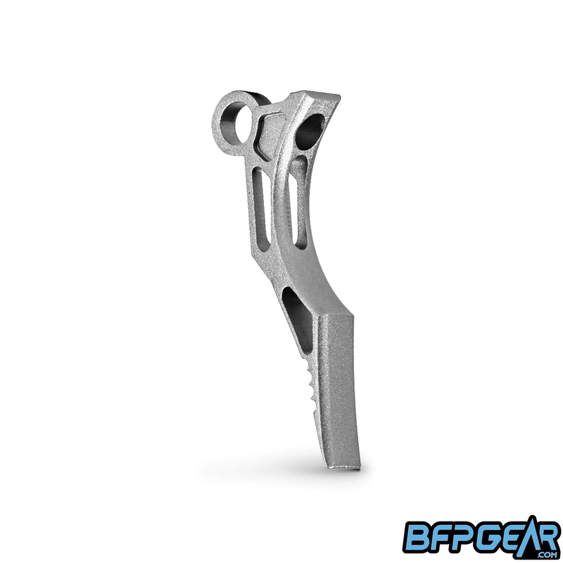 The HK Army Death Blade Trigger for the CS2, CS3, and Geo R5 in the Reaper style, color is silver.