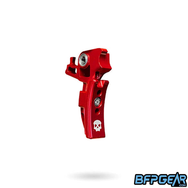 The Infamous Murder Machine Gen 4 trigger in red. Compatible with the Planet Eclipse EMEK, EMF100, and Etha 3M. Comes with a trigger shoe to match.