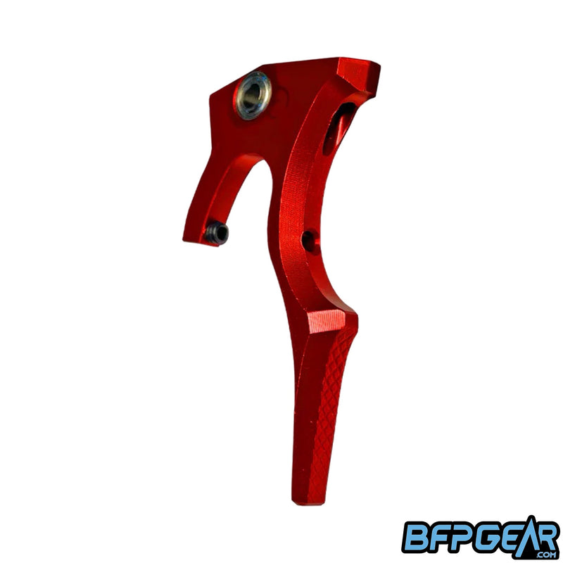 The Luxe IDOL Haptic Deuce trigger by Infamous Paintball. Color way is red.