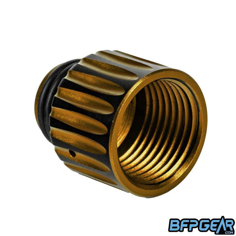 Each thread protector can screw onto any paintball air tank regulator.