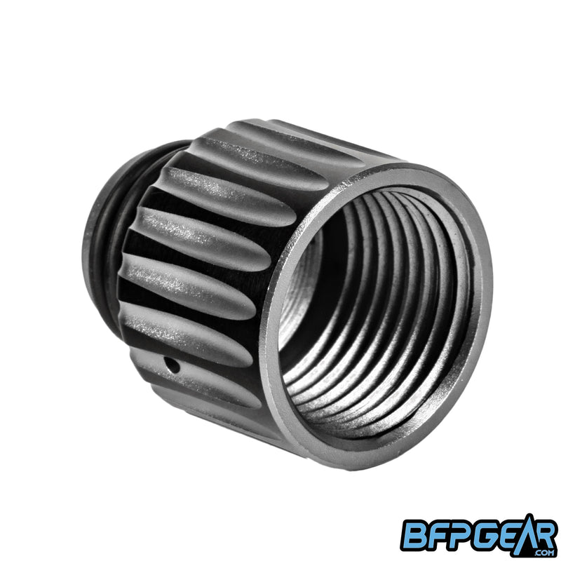 Each thread protector can screw onto any paintball air tank regulator.