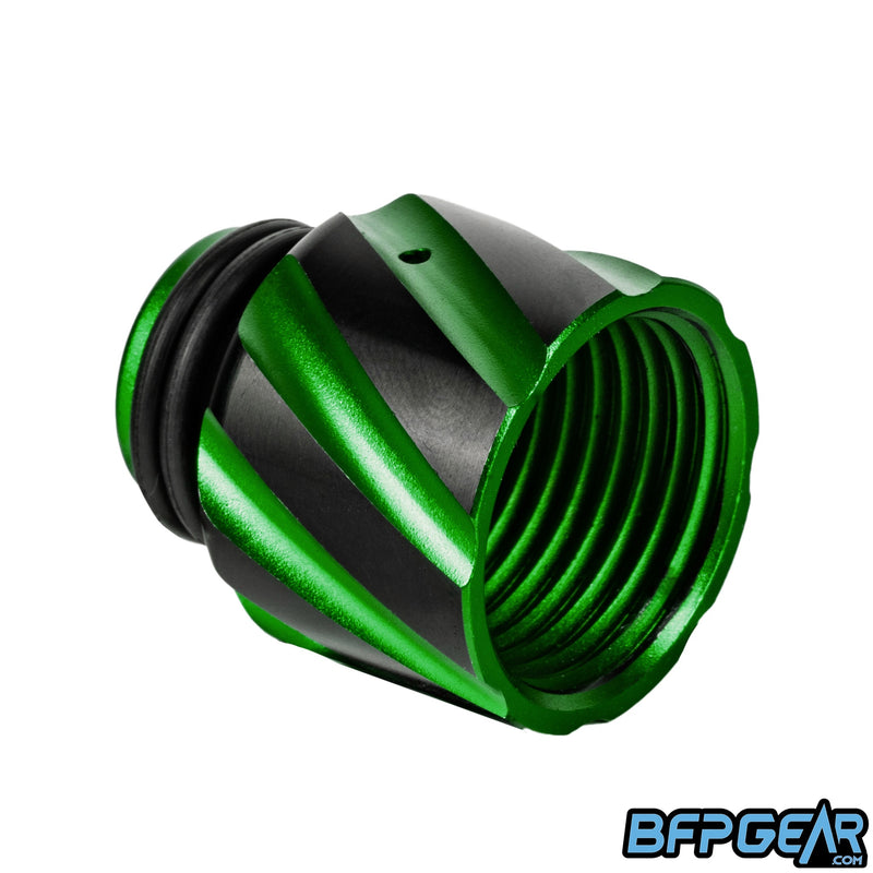 Each thread protector can screw onto any paintball air tank regulator.