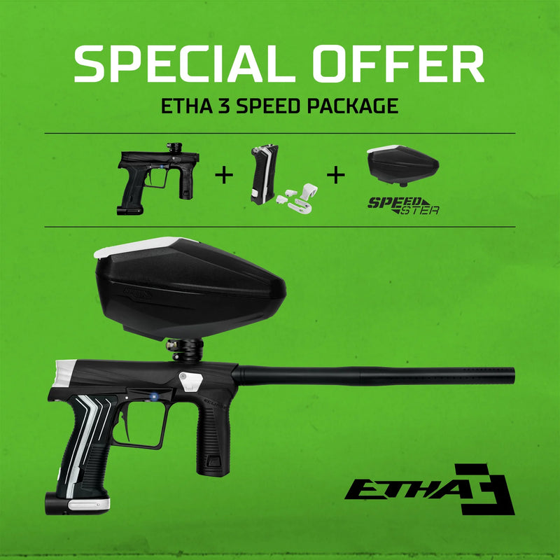 The Planet Eclipse Etha 3 Speed package deal. Comes with the Etha 3 with a white color kit and a speedster loader.