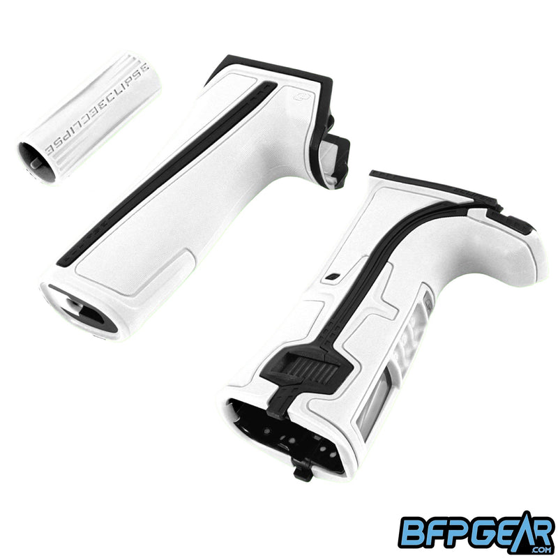 The Planet Eclipse Grip Kit for the GEO R5 in white. Comes with rear grip assembly, fore grip, and S63 barrel sleeve.