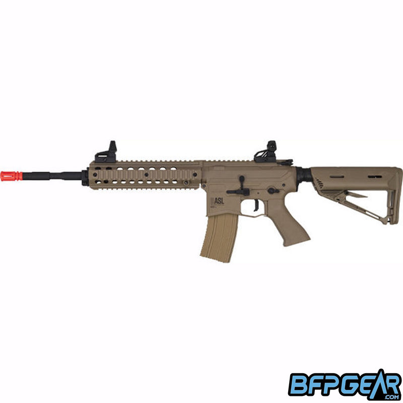 The Valken ASL MOD L Hi-Velocity AEG Airsoft replica in tan.