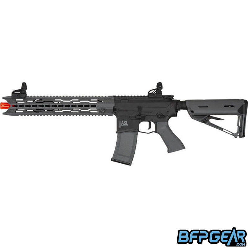 The Valken TRG Airsoft Electric Gun in black and grey.