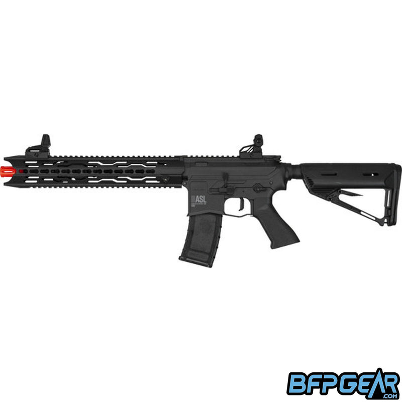 The Valken TRG Airsoft Electric Gun in black.